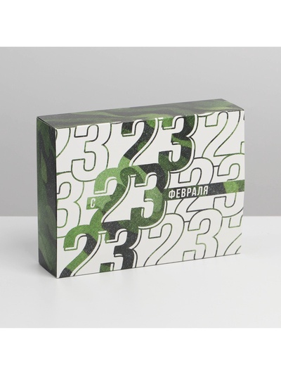 Коробка кондитерская, упаковка, «23 февраля», 20×15×5 см