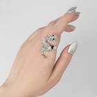 Кольцо «Змея» изогнутая, цвет чёрно-белый в серебре, безразмерное - фото 8993044