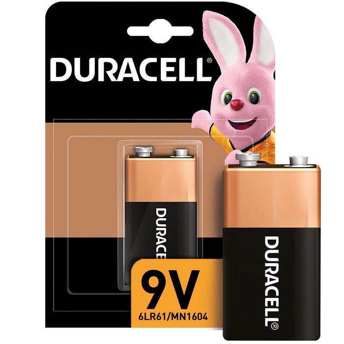 Батарейка алкалиновая Duracell Basic, 6LR61 (6LF22, MN1604)-1BL, 9В, крона, блистер, 1 шт.