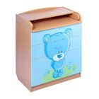 Комод детский пеленальный «Мишка», 4 выдвижных ящика, цвет бук/голубой - Фото 1