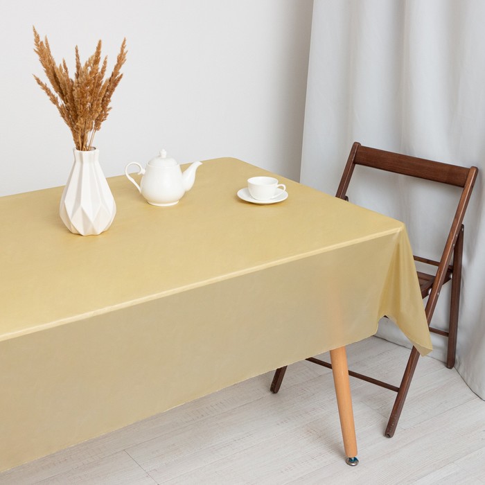 Скатерть для дачи «Хозяюшка», коричневая, 137×274 см - Фото 1