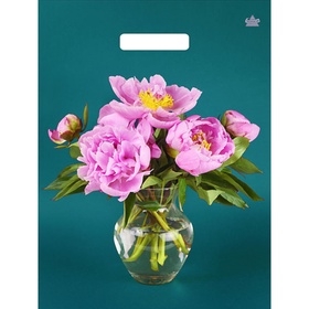 Пакет «Любимые пионы», полиэтиленовый с вырубной ручкой, 40?31 см, 60 мкм (комплект 50 шт)