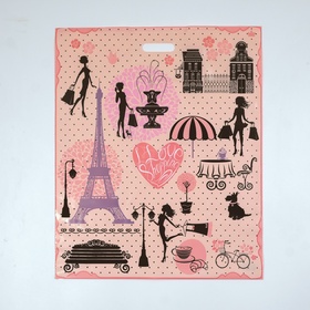 Пакет «Французский бутик», полиэтиленовый с вырубной ручкой, 50?60 см,100 мкм (комплект 25 шт)