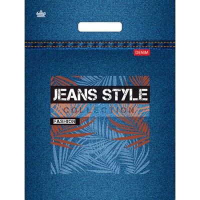 Пакет «Джинсовая коллекция», полиэтиленовый, с вырубной ручкой, 40×31 см, 30 мкм
