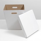 Коробка сборная, для больших букетов, крышка-дно, трапеция, белая 27 х 38 х 42 см - Фото 2