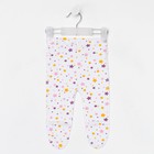 Ползунки детские, цвет белый/сиреневый, рост 62 см - фото 26600765