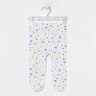 Ползунки детские, цвет белый/синий, рост 62 см - Фото 1