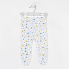 Ползунки детские, цвет белый/синий, рост 68 см - Фото 2