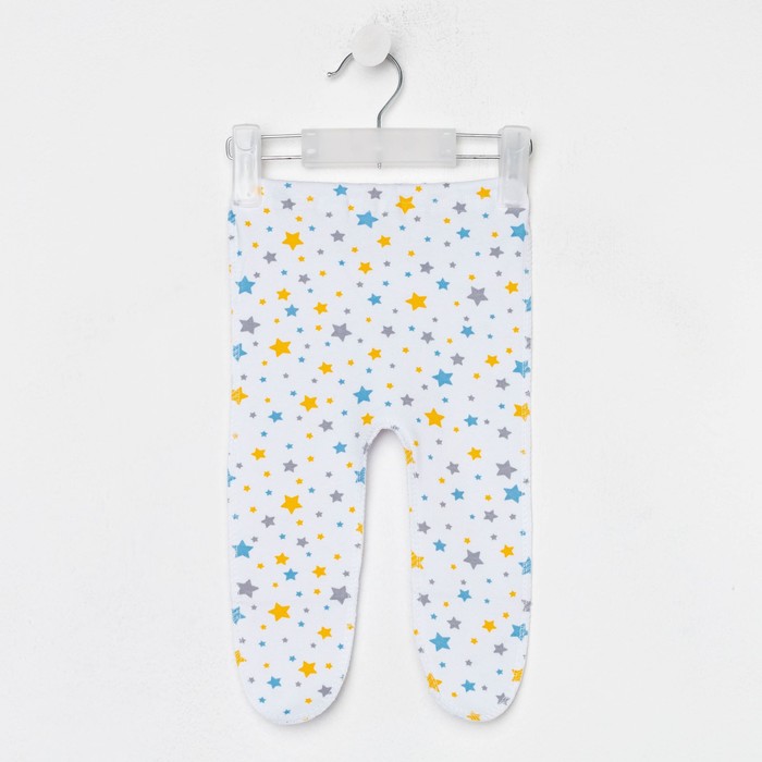 Ползунки детские, цвет белый/синий, рост 74 см - Фото 1