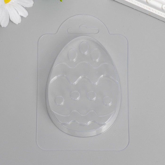 Пластиковая форма "Яйцо с узором №2" 9,5х7 см - Фото 1