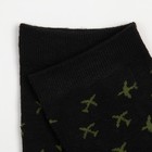Носки мужские с принтом, цвет чёрный, размер 40-46 (27-29 см) - Фото 2
