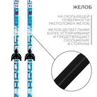 Комплект лыжный: пластиковые лыжи 175 см без насечек, стеклопластиковые палки 135 см, крепления NN75 мм, цвета МИКС 7689688 - фото 13520459