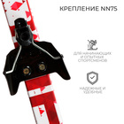 Комплект лыжный: пластиковые лыжи 175 см без насечек, стеклопластиковые палки 135 см, крепления NN75 мм, цвета МИКС - Фото 4