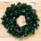 Венок новогодний d=60 см «Премиум», с белыми кончиками - Фото 1