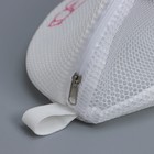 Мешок для стирки бюстгальтеров Air-mesh, с вышивкой, белый, 22×20×15 см - фото 6532021