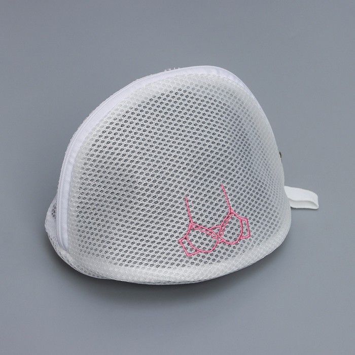 Мешок для стирки бюстгальтеров Air-mesh, с вышивкой, белый, 22×20×15 см - фото 1901522114
