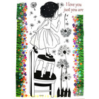 Наклейка интерьерная 3D "Малышка на стульчике" 75х48 см - Фото 1