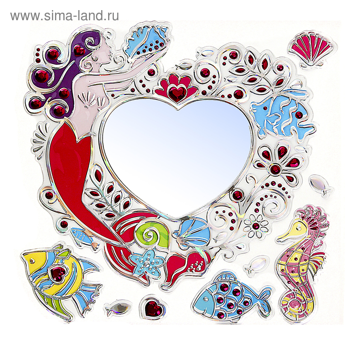 Наклейка зеркальная "Русалка" 39,5х30,5 см - Фото 1