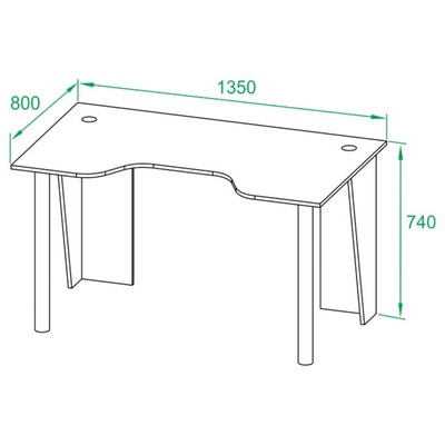 Стол компьютерный игровой с металлическими опорами «КСТ-18», цвет чёрный с красной кромкой