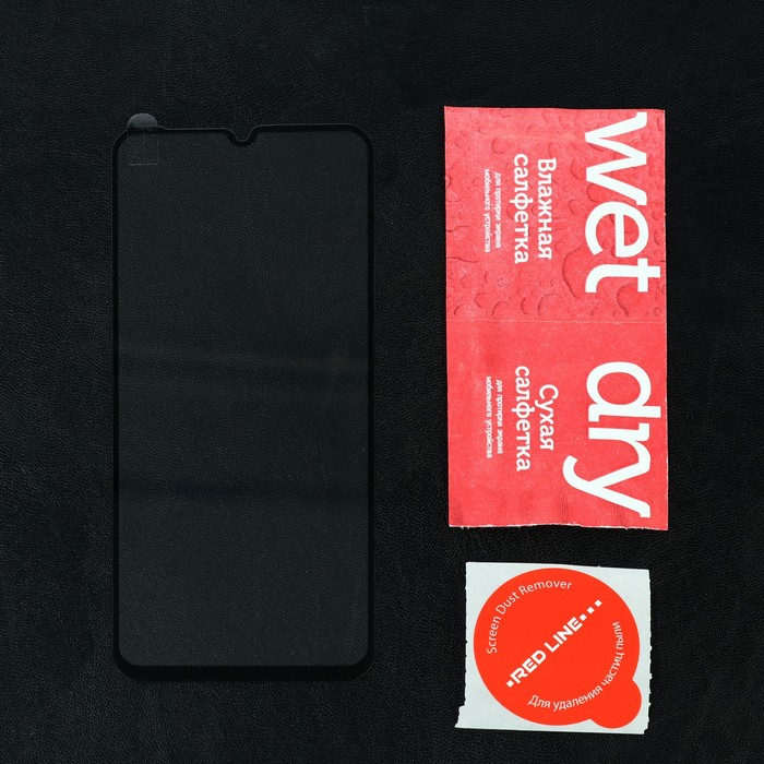 Защитное стекло Red Line для Xiaomi Redmi 9A, Full Screen, полный клей, черное - фото 51320926