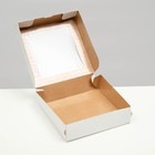 Коробка складная, с окном, белая, 15 х 15 х 4 см - Фото 2