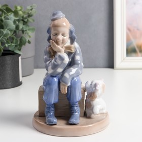 Сувенир керамика "Клоун с собакой" цветной 18х12х12 см