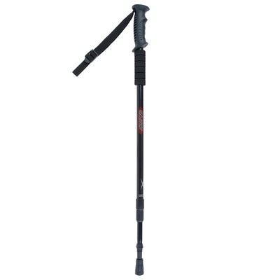 Палка для скандинавской ходьбы ONLYTOP, телескопическая, 3-секционная, 135 см, 1 шт., цвет чёрный