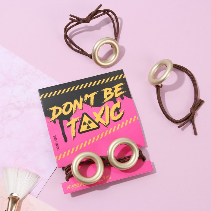 Резинки для волос «Don't be toxic», 2 шт. - Фото 1