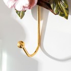 Крючок декоративный полистоун, металл "Розовые пионы" 11х10,3 см - Фото 2