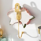 Крючок декоративный полистоун, металл "Розовые пионы" 11х10,3 см - Фото 3