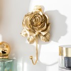 Крючок декоративный полистоун, металл "Золотая роза" 11х6 см - фото 11753740