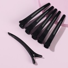 Зажимы для волос, с силиконовой лентой, набор - 6 шт, 11 см, цвет чёрный - фото 11907410