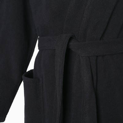 Халат махровый Экономь и Я женский, р 42-44 цвет черный, 100% хл с AIRO, 320 г/м²