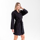 Халат махровый Экономь и Я женский, р 42-44 цвет черный, 100% хл с AIRO, 320 г/м² - Фото 5