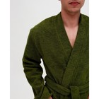 Халат махровый мужской «Экономь и Я», размер 52-54, 100% хлопок с AIRO, 320 г/м², хаки - Фото 2