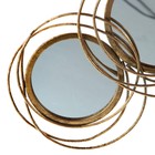Декор настенный металл с зеркалом "Сплетение колец" золото 56х10х110 см - Фото 3