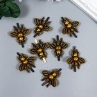 Брадс для творчества пластик "Бронзовая муха" 2,8х2,8х0,2 см (комплект 8 шт) - фото 49591918