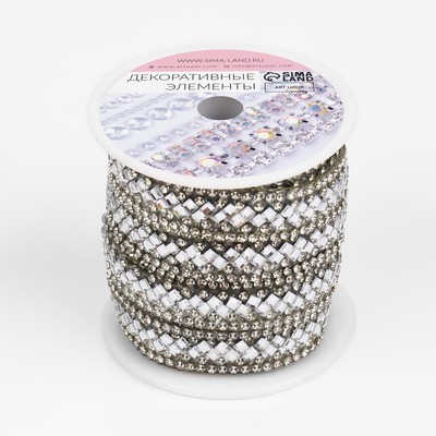 Стразы термоклеевые «Ромбы», 13 мм, 4.5±0.5 м, цвет серебряный
