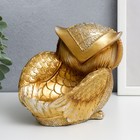 Сувенир полистоун "Филин Генрих пучеглазый - расправь крылья" бронза 13,8х13,6х16 см - фото 21470626