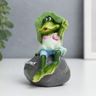 Сувенир полистоун "Лягушата на камнях в соломенных шляпках" набор 2 шт 10х5,5х7,5 см - фото 805266893
