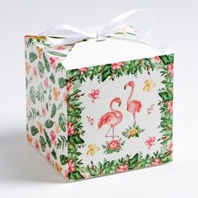 Коробка складная "Фламинго", 10 х 10 х 10 см