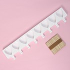 Форма для мороженого Доляна «Сердца. Макси», силикон, 49×6.5×2 см, 8 ячеек, палочки 50 шт., белая - Фото 5