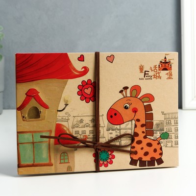 Фотоальбом для фото «Милый жирафик», гармошка, 18 складок, 34 стороны, чёрные листы, 15×21 см