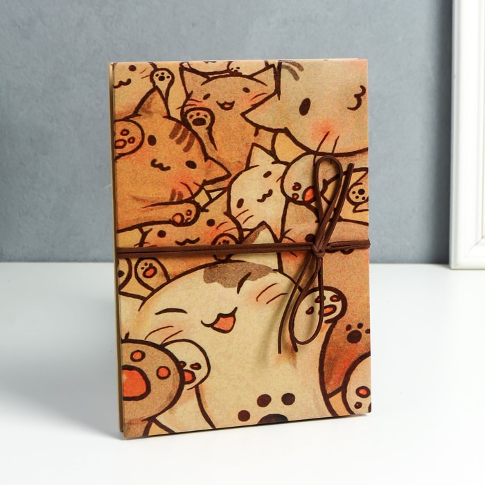 Фотоальбом для фото «Котики», гармошка, 18 складок, 34 стороны, чёрные листы, 21×15 см - Фото 1