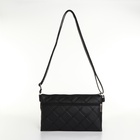 Сумка женская кросс-боди на молнии, 25×4×15 см, со стёжкой, чёрная - Фото 2