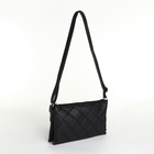 Сумка женская кросс-боди на молнии, 25×4×15 см, со стёжкой, чёрная - Фото 3