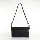 Сумка женская кросс-боди на молнии, 25×4×15 см, со стёжкой, чёрная - Фото 4