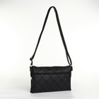 Сумка женская кросс-боди на молнии, 25×4×15 см, со стёжкой, чёрная - Фото 5