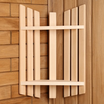 Полка угловая для бани и сауны, 25×16×49 см, деревянная, 2 яруса, «Добропаровъ»