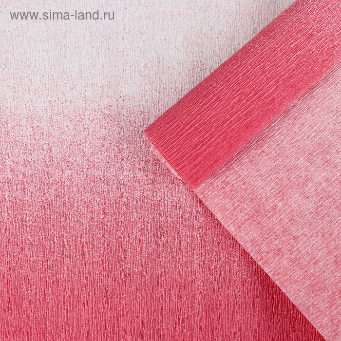 Бумага креп "Переход", цвет ярко-розовый, 0,5 х 2,5 м - Фото 1